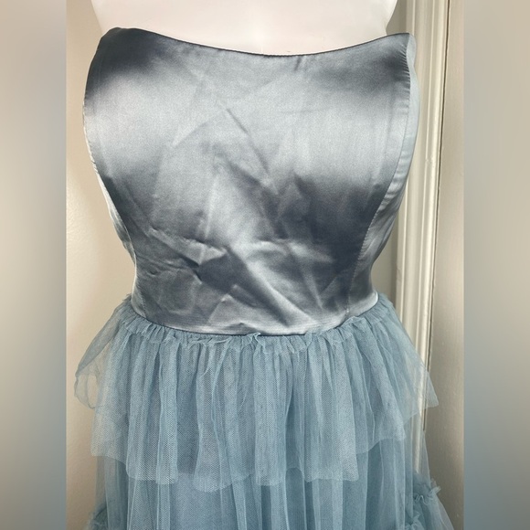REVELY NWT Frankie Convertible Satin & Tul Le Dress in French Blue - Picture 12 of 15